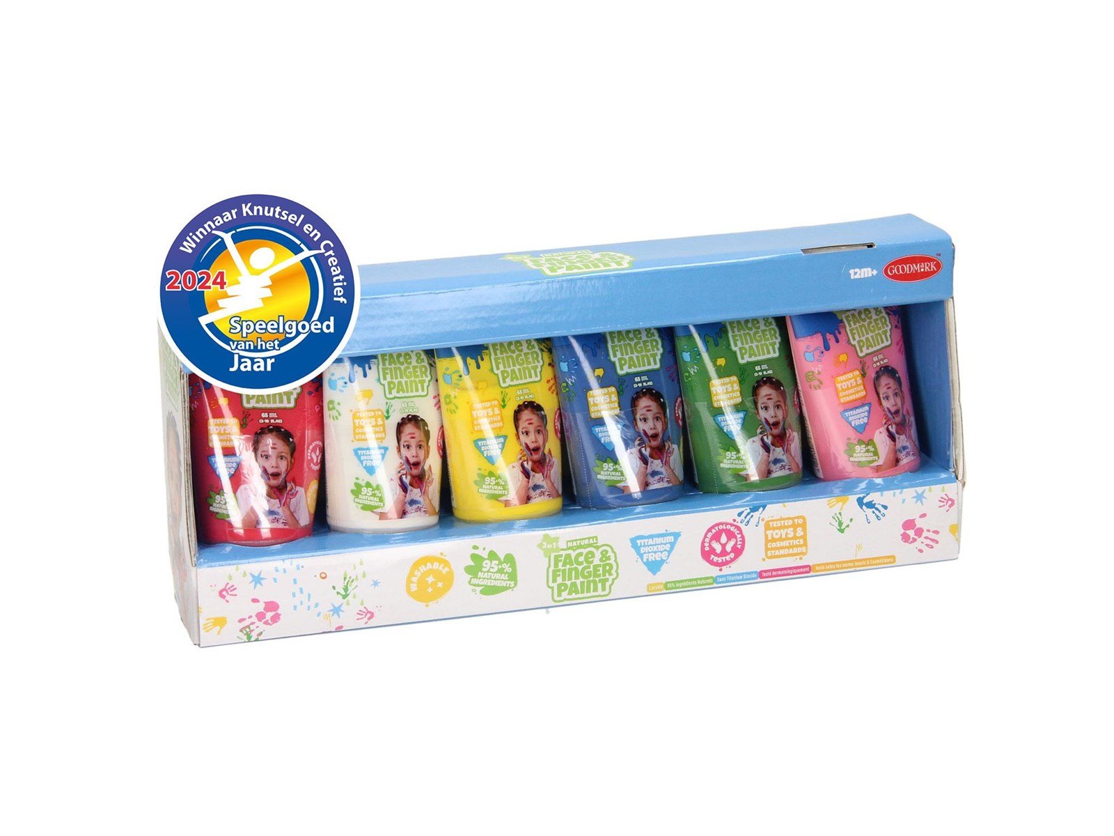 Boti Natural Face & Finger Paint Tube - Multi Colors 6x65ml Boti Natural Face & Finger Paint Tube - Multi Colors 6x65ml